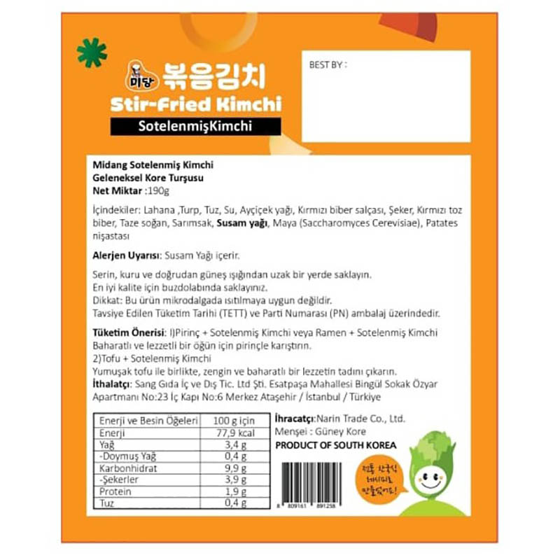 Kimchi Sotelenmiş Turşu